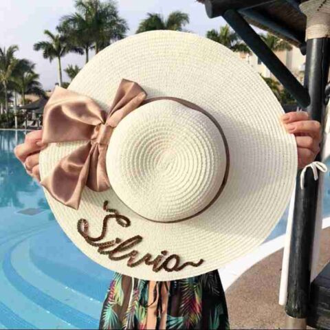 Pamela personalizada con lazo ocre