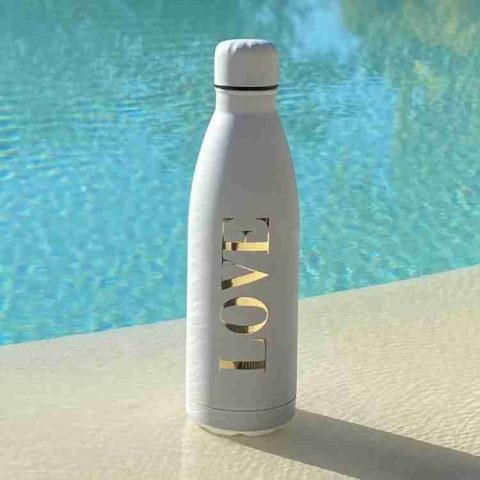Botella personalizada blanca mate