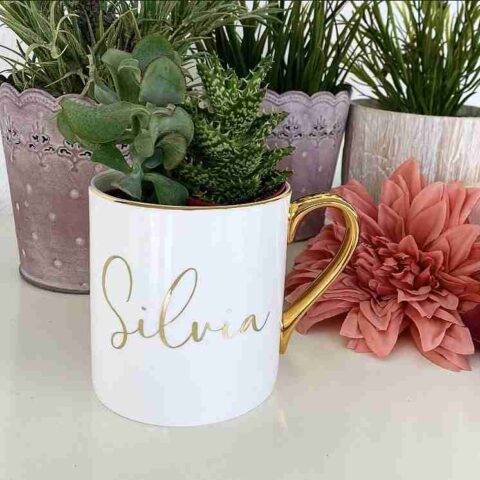 Taza personalizada dorada