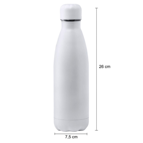 Botella personalizada blanca mate medidas