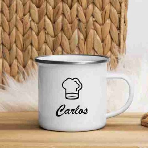 Taza personalizada vintage borde plateado